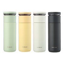 COSYEVNO 보온병 진공 보온 휴대 대용량 원터치식, 녹색, 440ml
