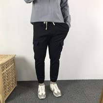 겨울 남자 밴딩 기모 카고 조거 팬츠