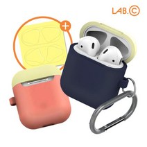 랩씨 에어팟 캡슐 키링 실리콘 케이스 2 in 1 패키지 코랄=LABC-522-CPL