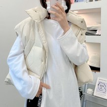 썸데이 후드 탈부착 덕다운 오리털 100 패딩 조끼