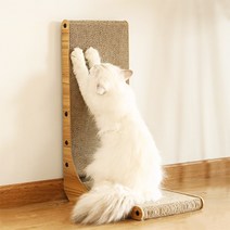 하오캣 고양이 우드 수직 스크래쳐 L자 스크래처, 스크래쳐 리필 1set(긴스크래쳐1+짧은스크래쳐1)