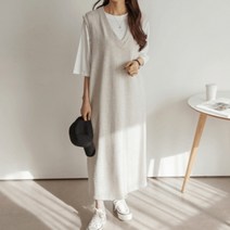 데일리 여성 원피스 드레스 하객 지젤 조끼