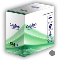 케이블메이트 CAT6 305M 블랙 단선 UTP 랜케이블 랜선 시공용 납품용, cat.6 305m 그레이