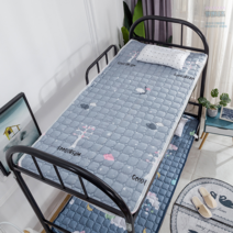 슈퍼 여름 침대 패드 삼베 면 고정 광목 누빔 워싱 냉감 방수 순면 이불 미끄럼 패밀리 퀸 킹 라지, 너비 1.5m*길이 2m, 잿빛 하늘[접으면 물세탁 가능]