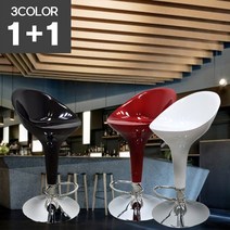 아일랜드 바의자 높은 홈바의자 1+1 인테리어 카페 식탁 의자 원형바텐 (2개세트), 블랙(1+1)