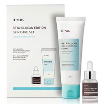 베타글루칸 면역력 영양제 아이유닉 베타-글루칸 에디션 스킨케어 세트크림 2.02 fl.oz. 미니 세럼 0.51 - EWG-그린 성분으로 피부에 수분을 공급하고 활력을 주고 강화