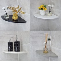 인조대리석 선반 무지주 코너선반 욕실 모서리 선반 대리석 화장실 코너선반, D.스노우브릭