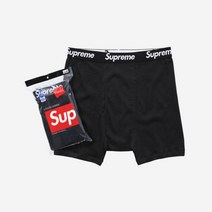 슈프림 헤인즈 박서 브리프 블랙 (4개입) Supreme Hanes Boxer Briefs Black (4 Pack) l l, XXL