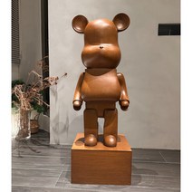 [엘마켓]bearbrick400% 1000% 베어브릭 MZ세대 피규어 우드톤 재테크피규어, 80cm 우드 그레인 베어 +받침