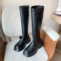 오토바이부츠 바이크 라이딩 여성용 롱 블랙 부드러운 무릎 높이 여성 패션 플랫폼 2023 가을 겨울, 8.Black - 36