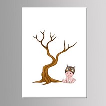 스크랩북 소박한 양장본 위한 용품 게스트 아기 소녀 소년 세례 호의 50x70cm DIY 지문 트리 서명 책 생일 선물 인쇄 캔버스 그림, [04] 50x70cm, [04] BB9