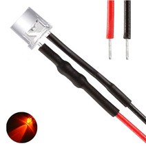 발광다이오드 LED 플랫 와이어 12v 5파이 10개, (12V_5파이_와이어_플랫)빨강