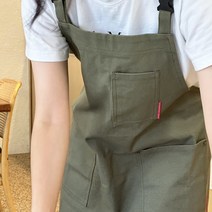 자수 추가 가능 마켓구디너프 AAD 바리스타 앞치마 카키 국내생산 방수 앞치마, 1개