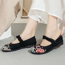 신발 자수 신발 로우톱 신발 통 플랫 건강신발 워킹화 슬리퍼 여성수제화 스니커즈