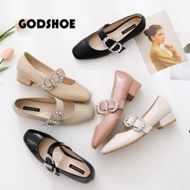 갓슈 크리스탈 메리제인 3cm 로우힐