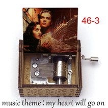 금당물산마켓 우수 타이타닉 영화 테마 뮤직 박스 My Heart Will Go On Creative Print 손으로 만든 나무, 16 46-3