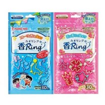 설탕샵 킨초 야외 모기팔찌 향기링 꽃향 과일향 30p 소형 색..., 단품