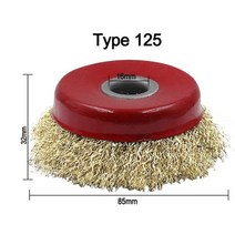 Copper Plated Steel Wire Brush Grinding Wheel Derusting Deburring Polishing Tool For Electrical Dril, 02 Type 125