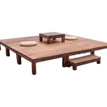 야외테이블 조립식평상 DIY 테이블 정자마루 평상, 길이 90x폭 90x높이 54