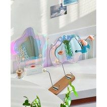 로즈소녀하우스 홀로그램 비정형 아크릴 인테리어 벽거울, 웨이브 거울