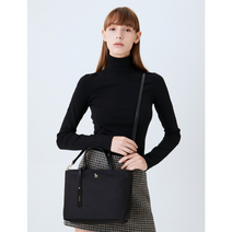 헤지스 액세서리 22FW SAVER 품절대란 블랙 나일론 퍼피 로고 나일론 토트 겸 숄더백 M HIBA2F920BK