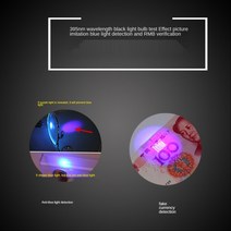 세균 측정기 Z35 스테인레스 스틸 미니 포켓 램프 Led 365395 UV 손전등 토치 극강 바이올렛 라이트 AA 배, 01 365 light