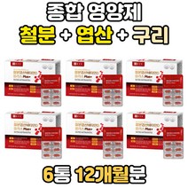 엽산 구리 종합 영양제 대사 에너지 생성 추천 구연산 5중 복합 기능성 헴철 철분 비타민 멀티 철 철분제 B12 D3 마그네슘 글루콘산동 태아신경관발달 D B 혈액 생성 칼슘 흡수