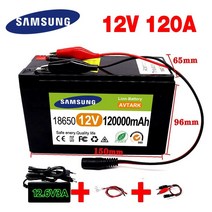 인산철파워뱅크 캠핑용 배터리 12V 120Ah 120000mAh 18650 리튬 배터리 30A 분무기 내장 고전류 BMS 전기, 05 100000mAh