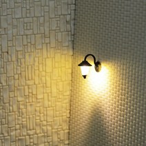 미니어쳐하우스 소품 일본 미니어쳐 diy 10 개 벽 램프 LED 가로등 1:87 호 규모 주택 건물 세트 정원 홈, 한개옵션0