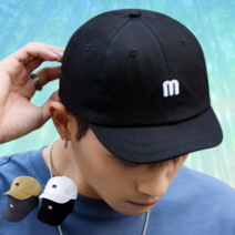 올타유 남자 가을 숏챙모자 챙짧은모자 짧은챙모자 귀여운 숏캡 볼캡 4컬러, 블랙