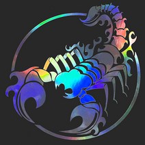 스콜피온 스티커 자동차 오프로드 캠핑 데칼 전갈, 디자인2, 중형, 홀로그램