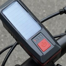 전기 자전거 태양열 LED 전조등 전자벨 헤드라이트 야간 랜턴 킥보드 후레쉬 앞 안전등 조명, 1개, B92 블루