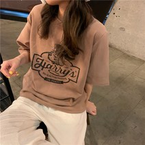 어나더드림 여성용 레터링 반팔 오버핏 기본티
