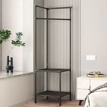 밀스턴 공간활용 무볼트 조립식 코너행거 MST005B, 블랙