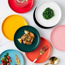 다파리 북유럽 레인보우 접시 세라믹 플레이트 미니 수입그릇, 10인치 플레이트-오렌지