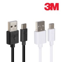 (3M USB TO C타입 충전 데이터 케이블 1.2M (3MCB-CD100B (블랙 블랙/케이블/타입/충전/데이터