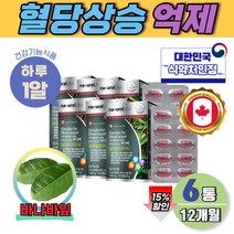 식약청 인증 바나바잎 혈당상승 억제 바나나잎 아연 크롬 대용량 6개월 하루한알 셀렌 코로솔산 캐나다 케나다 직수입 해외직구 혈당건강