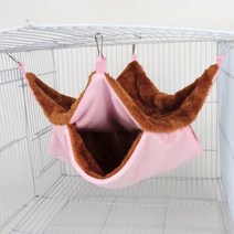 애완동물 쿠션 쥐를 위한 해먹 햄스터 집 둥지 침낭 행잉 트리 침대 기니피그 케이지용 더블 두꺼운 플러시 따뜻한, 1.Pink - 34X34CM