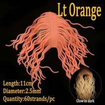 Vampfly Squirmy Wormy 플라이 묶는 재료 San Juan 웜 바디 님프 파리 그럽 송어 낚시 미끼 실리콘 1개 2 개, [13] Lt Orange, [02] 2개, 2개