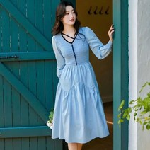 하늘색원피스 피케원피스 카라 비치드레스 셔츠형 원피스 바캉스미니원피스 린넨원피스