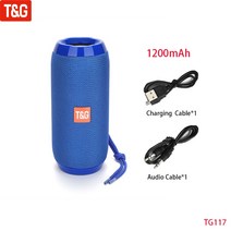 부메스터 포칼 자동차 차량 스피커 T& G TG117 휴대용 블루투스 스피커 무선 베이스 컬럼 방수 야외 음, 04 Blue_01 스피커