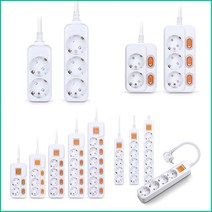 현대 접지 멀티탭 2구 3구 4구 5구 6구 16A 메인스위치 개별 과부하차단, 4.개별 절전형 3구 1.5M(16A)