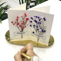 믹스매치플라워 안개꽃 카드 미니 플라워카드 메세지 엽서 손편지 감사 생일 생신 프리저브드플라워 납골당, 안개컬러카드-바이올렛