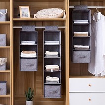 걸이형 옷정리 트레이 3단 아기옷 정리함 모자 보관함, 트레이5단