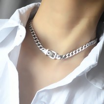 KORELAN S925 순은 중공업 벨트 목걸이 여성 굵은 체인 개성 ins 힙합 쇄골 체인 빈티지 목걸이