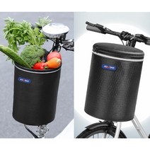 킥보드 탈부착 앞바구니 바스켓 자전거 장바구니 방수 걸이식 핸들바 핸들백, 블랙 대형