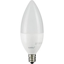 선라이트 80787 B11 반투명 토피도 팁 샹들리에 전구 7와트60W 등가 500루멘 촛대 E12 베이스 밝기 조절 가능 에너지 스타 및 ETL 인증 4000K 쿨 화이트, 1개(1팩), 분명한