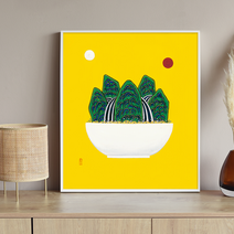 [그림닷컴] 일월오봉기 김은주 작가 한국민화 그림액자, 50.6x60cm, 마운팅브라운