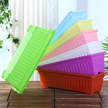 대형 플라스틱 베란다 채소밭 텃밭 화분 1P - 옥상 상자 실내 예쁜 분갈이 상추 인테리어 사각 꾸미기 쌈채소, 03_Sein_베란다분_블루(중형/받침X)