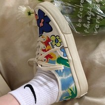 [최저가]여성 꽃무늬 운동화 단화 3cm